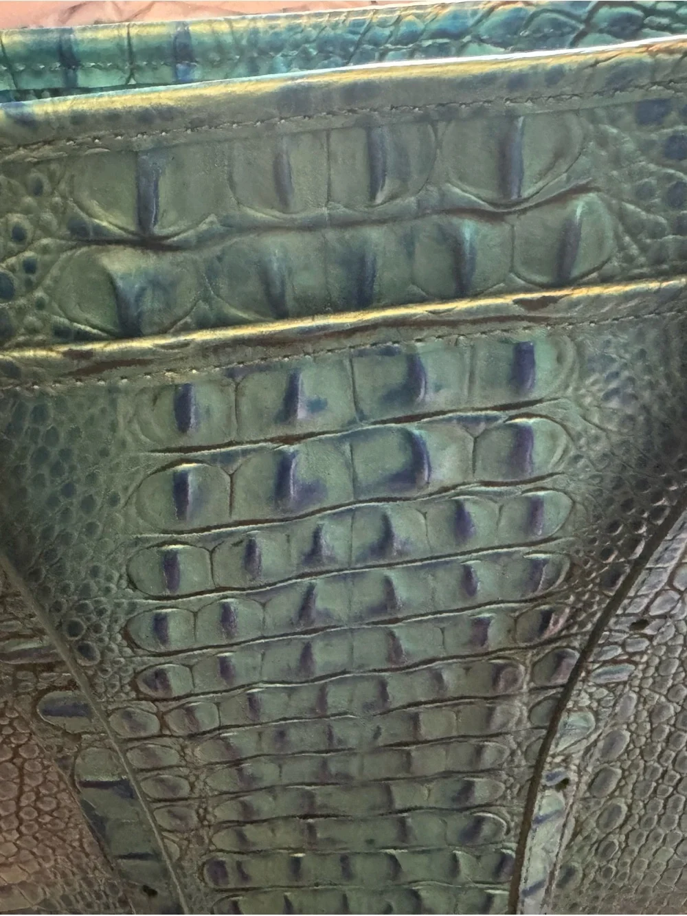 Brahmin Peacock Melbourne Croc-Embossed Leather Large Tote with Gold Hardware